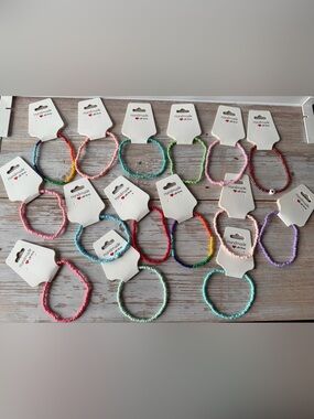 Handmade Multicolor Beaded Bracelet - Assorted Pastel and Bright Colors